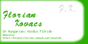 florian kovacs business card